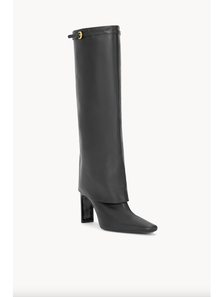 WALY FOLDOVER HIGH HEEL BOOT - Black