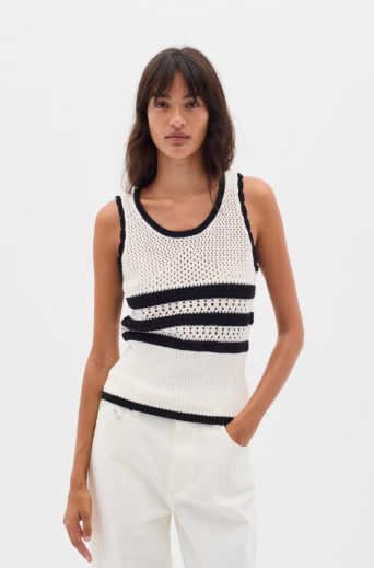 YANCY TOP - Black/White