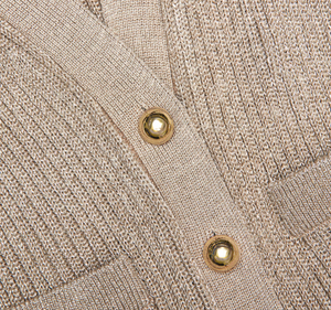 GOLD LUREX PEPLUM KNIT MINI DRESS