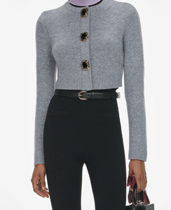 GREY WOOL CARDIGAN
