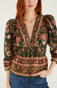 FLOWERING GARDEN TREE BLOUSE