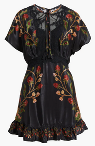BERRY GARDEN BLACK MINI DRESS