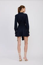 PRUDENCE SURPLICE MINI DRESS - Navy