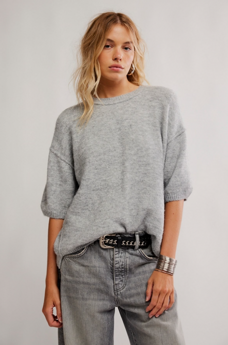 MARGOT SWEATER TEE - Heather Grey