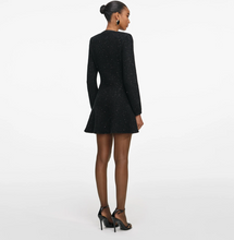 BLACK SEQUN KNIT MINI DRESS