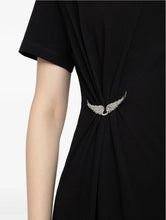 RAJA PLISSE WING DRESS - Black