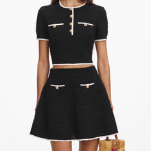 POINTELLE KNIT MINI SKIRT - Black