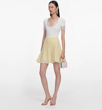 POINTELLE KNIT MINI SKIRT - Yellow