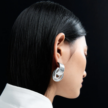 DOUBLE KNOT EARRINGS - Silver