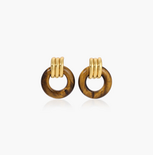 LUMA KNOT EARRINGS - Gold/Tiger Eye