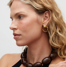 LUMA KNOT EARRINGS - Gold/Tiger Eye