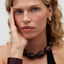 LUMA KNOT EARRINGS - Gold/Tiger Eye