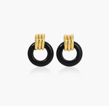 LUMA KNOT EARRINGS - Gold/Black Onyx