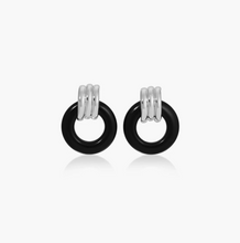 LUMA KNOT EARRINGS - Silver/Black Onyx