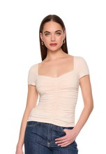 SWEETHEART GATHERED TOP - Belgian Creme