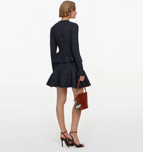 NAVY TEXTURED KNIT MINI DRESS