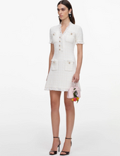 CREAM TEXTURED KNIT MINI DRESS