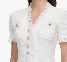 CREAM TEXTURED KNIT MINI DRESS