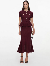 BURGUNDY PONTELLE KNIT MIDI DRESS