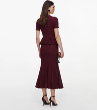 BURGUNDY PONTELLE KNIT MIDI DRESS