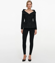 BLACK METALLIC BOUCLE JACKET