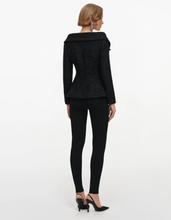 BLACK METALLIC BOUCLE JACKET