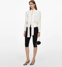 CREAM TIE NECK TOP