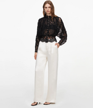 BLACK LACE HIGH NECK BLOUSE