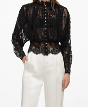 BLACK LACE HIGH NECK BLOUSE