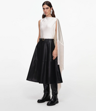 CREAM SATIN FRINGED SCARF TOP