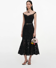 BLACK LACE MIDI SKIRT