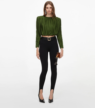 OLIVE GATHERED TOP