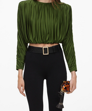 OLIVE GATHERED TOP