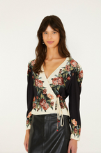 WINTER FLORAL WRAP BLOUSE