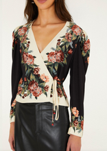 WINTER FLORAL WRAP BLOUSE