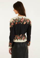 WINTER FLORAL WRAP BLOUSE