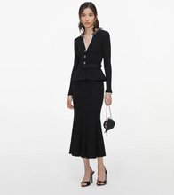 LUREX RIB NKIT MIDI DRESS - Black