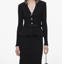 LUREX RIB NKIT MIDI DRESS - Black