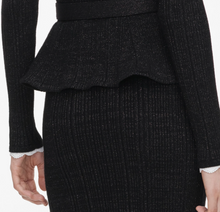 LUREX RIB NKIT MIDI DRESS - Black
