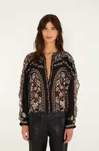 DANIELA RUFFLE BLOUSE - Black
