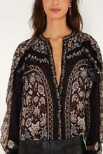 DANIELA RUFFLE BLOUSE - Black