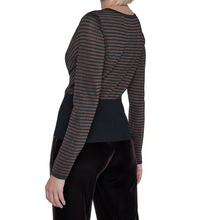 LUREX STRIPE PULLOVER - Black/Copper