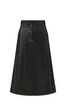 LOUISE VEGAN LEATHER SKIRT - Black