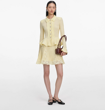POINTELLE CARDIGAN - Yellow