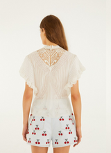BLOUSE WITH APPLIQUES - Off-White