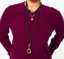HAPPY HEART CORD CHARM NECKLACE - Black