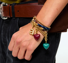 HAPPY HEART CORD CHARM BRACELET - Black