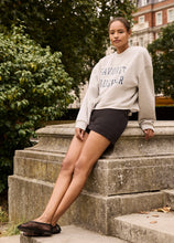CROPPED COLLEGITE SWEATSHIRT - Heather Grey/ Navy