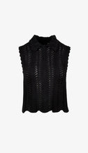 CLUB COLLAR CROCHET TANK  - Black