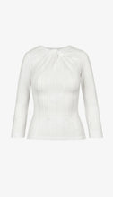 TWIST NECK KNIT TOP - White